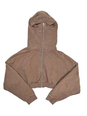 Entire Studios Cropped Hoodie in Brown